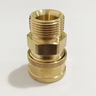 Brass Adapter for Pressure Washer 3/8" Fast Connector External Thread Adapter Machining Milling Turning Precision CNC OEM Hydraulic Fitting Hoses Connector