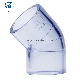 UPVC Plastic Transparent Elbow45 with DIN Standard Fitting