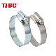  304 Stainless Steel Worm Drive Adjustable Non-Perforation British Type Rubber Hose Clamp with Welded Housing, 110-130mm