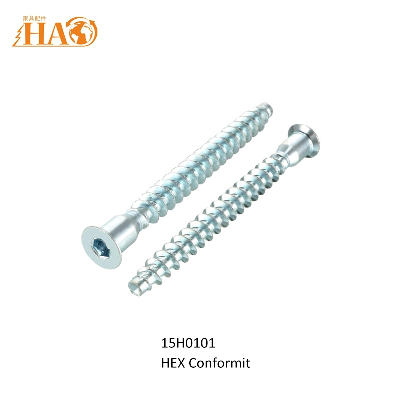 Furniture Screws Blue Zinc Plated "Hex"Corfirmat Screws 5X50mm