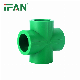 Ifan Hot Sale Equal PPR Tube Green Plastic Cross PPR Fitting manufacturer