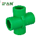 Ifanplus High Quality PPR Cross Green Color Pipe Fitting