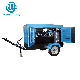 Industrial 185cfm-1400 Cfm 2/4 Wheels Mining Trailer Portable Mobile Road Diesel Engine Direct Driven Screw Type Rotary Air Compressor for Well Drilling Rig