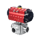  SS316L Pneumatic Tee Non-Retention Ball Clamped Valve With Horizontal Actuator