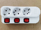  3-6 Way Individual Switch Germany Type Extension Socket with Standard Grounding