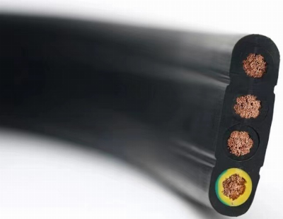 Rubber Sheathed Flat Wire Copper Core Waterproof Rubber Flexible Cable.