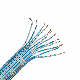 UL2468 Blue and White Cable 24AWG PVC Insulation Copper Core 6p 8p 9p 10p 11p Connection Flat Ribbon Speaker Wire Cable