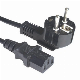  Black VDE Approval Europe IEC Plug Schuko Cable with Figure 8 with Connector C7 Extension Power Cord