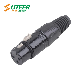  3-Pin XLR Female Plug Cable Connector with Black Plated