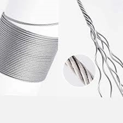 This White PVC Coated Cable Features a 7X7 Construction and Is Available in Diameters Ranging From 1/16" to 1/4"