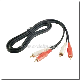 Black Male-Female 4.0*8.0 Spiral Shielding RCA a/V Cable (AL-AVC014BY)