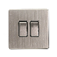 2 Gang Switch Sliver Color Metal Electrical Switch Wall Switch (EN303)