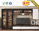 Wood Board Varnish TV Stand Furniture Living Room Coffee Table Set