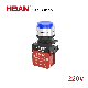  High Current 220V Blue High Head 1no1nc Momentary Waterproof Push Button Switches with DOT LED