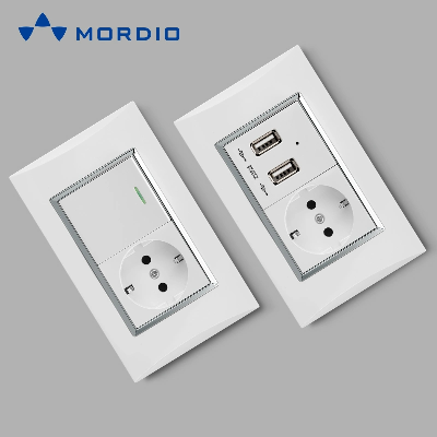 N3.0 American Standard 16A 110V/250V~ Electrical Double American Plug Wall Switch