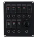 8 Switch Panel with 12V Illuminated Toggle Switch Panel with Breakers