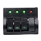  4pin Rocker Switch Panel 4 Gang LED Light Indicator Breaker DC 12V Switch Panel on/ off Waterproof for Car Boat Marine Bus