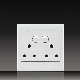  South Africa PC Material Double 16A 250V Push Button Electrical Wall Switch Socket 4*4 (S120B13-1)