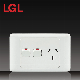 High Quality PC Material 2gang Wall Switch with 10A/13A 3pin Socket (LGL-10-8)