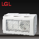  High Quality PC Material 13A 250V Waterproof Socket with Switch (LGL-2RS)