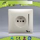  EU standard PC material white color electric wall socket French socket with grounding