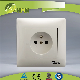 EU standard PC material white color electric wall socket French socket with grounding