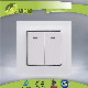 EU standard glass frame2 Gang 1 Way electrical light switch with LED indiactor