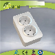 European Standard white PC Surface Mounted double Schuko Socket