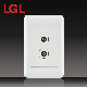  High Quality PC Material Wall Switch Two Digits TV Socket (LGL-14-12)