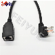 RJ45 Cat5e CAT6 Extension Cable, Left Angle to Female RJ45 Extension Cord