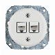 2*Cat. 5e Network Interface Flush Mounted Wall Socket Without Porcelain Base
