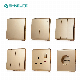  BS 1/2/3/4gang Golden Panel Electrical Light Wall Switch with Indicator