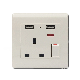  13A Wall Switched Socket with 2 USB and Light Wall USB Socket