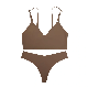 Unlined Seamless Panties and Bra Set Custom Logo Mesh Wireless Bra and Thongs Set