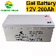  12 Years Working Life Free Maintenance Deep Cycle 12V 200ah AGM Gel Solar Battery for Solar System UPS Telecom
