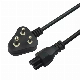  Factory Wholesale Price South Africa Plug 3 Pin Round Plug Black Wire Extension Cord Power Cord