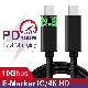 Pd 100W 20V 5A Support 4K Audio Video 10gbps Transfer Speed USB 3.1 Gen2 Type C to Type C Cable manufacturer
