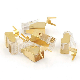 Gold- Plated Shielded CAT6A/Cat7 Cat8 Cable STP Solid Jack Ethernet Female Socket 50u RJ45 Modular Connector Plug