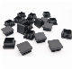  Plastic PE Square Pipe End Caps Tubing Insert Plugs Black