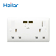 Hailar OEM Electrical Switched 2gang UK Wall Outlet USB Sockets