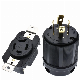 Black 20A 250V NEMA L14-20p L14-20r Us Locked Receptacle Industry Plug