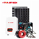 Htonetech 300watt Solar Panels Monocrystalline Factory 30 Kw Hybrid Inverter China Outdoor Solar Power System with V12 Engine Diesel Generator