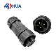  Ahua Front Panel Mount Male Female IP67 3 Pin Panel Type Waterproof Plug