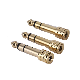 Customized CNC Lathe Machining Gold Plated Audio Video Adapter Plug 6.3mm to 3.5mm Change Plug Brass Headphone Speaker Conversion Head Accessories