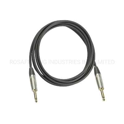 Guitar AV Cables Trasperent 1/4" Mono Gold Plated Plug Male to Male (FGC17)