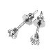  Eternal Metal Prong Set CZ Titanium Stud Earrings Body Jewelry