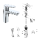 Deck Mounted Brass Water Mixer Tap Plated Chrome Basin Taps Kitchen Mixer Faucet