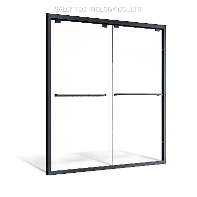 Sally 58.5-60"W*72"H Double Sliding Shower Doors Tempered Glass Matt-Black Framed Shower Door