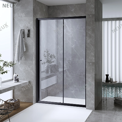 Factory Price Bathroom Aluminium Profile Sliding Tempered Glass Partition Shower Door