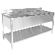  Commercial Restaurant Hotel Stainless Steel Kitchen Sink Wash Basin with Bowl and Working Workbench Suit for Kitchen Equipment